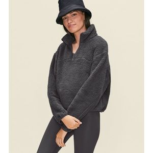 Girlfriend Collective Recycled Half-Zip Fleece (Moon)